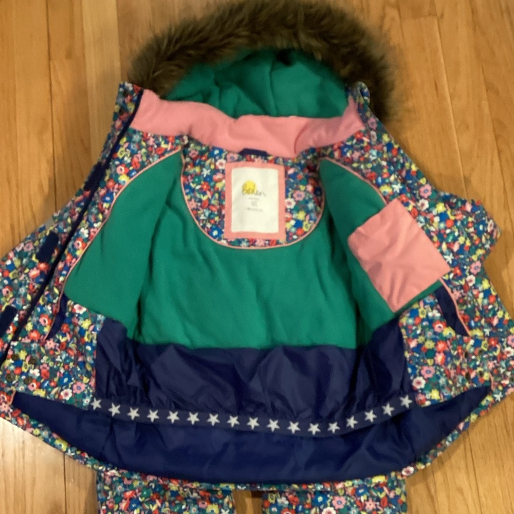 Mini Boden Floral Navy Floral Jacket and Snow Pants - Picture 4 of 9